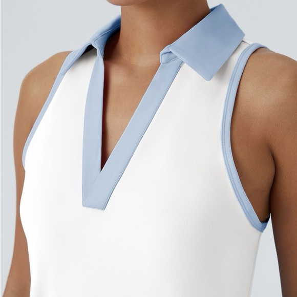 HALARA Softlyzero Airy Collar Pocket Color Block 2-Piece Mini Golf Active Dress - Picture 3 of 16